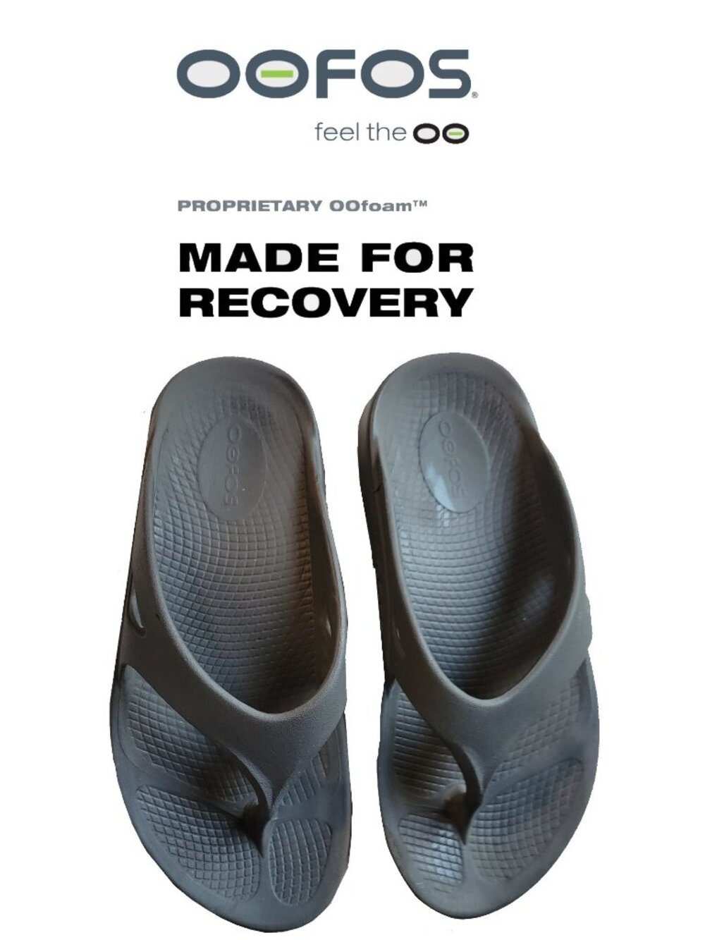 Oofos Oolala Women's Recovery Flip Flop in Slate Grey (sz 7)